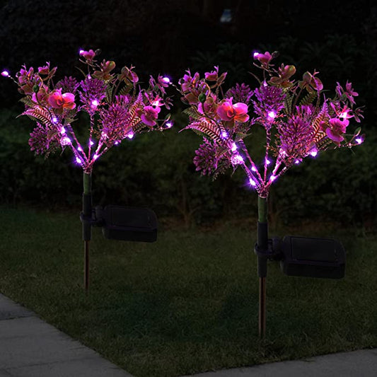 New 2PCS Solar Flower Lights | Garden Lights Outdoor Decorative