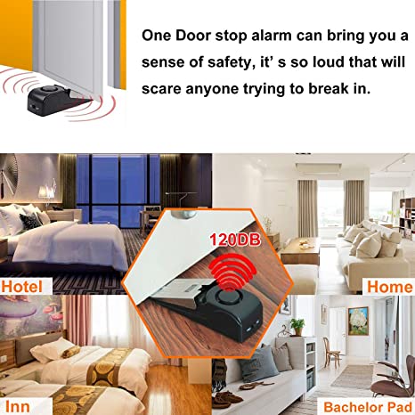 New Door Stop Alarm w/ 120DB Siren Door Stop