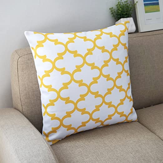 New 18" x 18" Throw Pillows Cover | 4 Lemon Yellow Accent Pattern