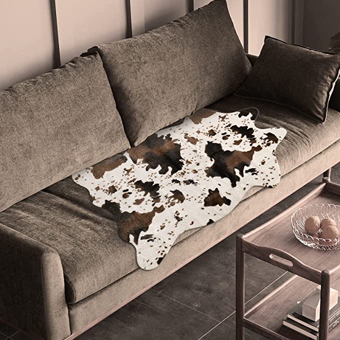 New 3.6' x 2.5' Cow Print Rug | Area Carpet Animal Print Mat