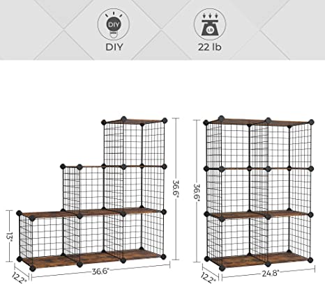 New 11.8" x 11.8: x 11.8" Wire 6-Cube Storage | Closet Organizer