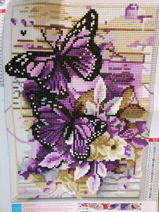 New 12" x 16" 5D Diamond Painting Kits | Butterfly Rhinestone Painting w/ Diamonds Pictures Arts