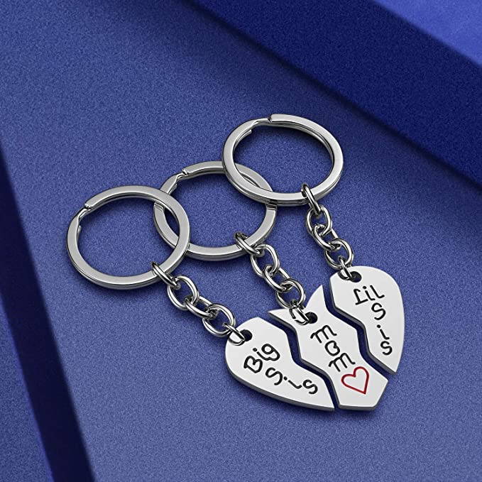 Mom Birthday Gift from Daughter - 3PCS Stainless Steel Mother Big Sis Little Sis Keychain Gifts ...