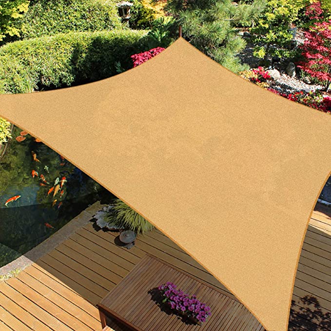 New Sun Shade Sail Canopy | Fabric Permeable Pergolas Top Cover | Garden Backyard Awning | 8" x 12"