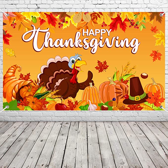 New Happy Thanksgiving Backdrop | Photography Background Harvest Party Supplies Decoration