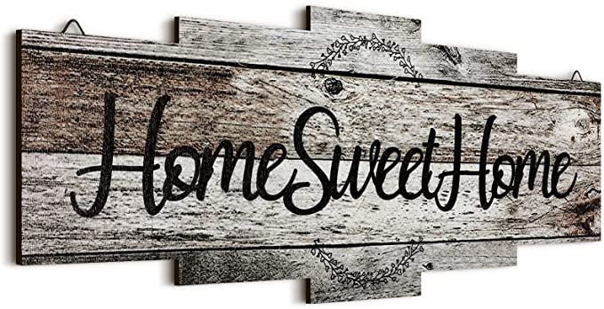 New Farmhouse Home Sign Plaque | Wall Hanging Wooden Sign