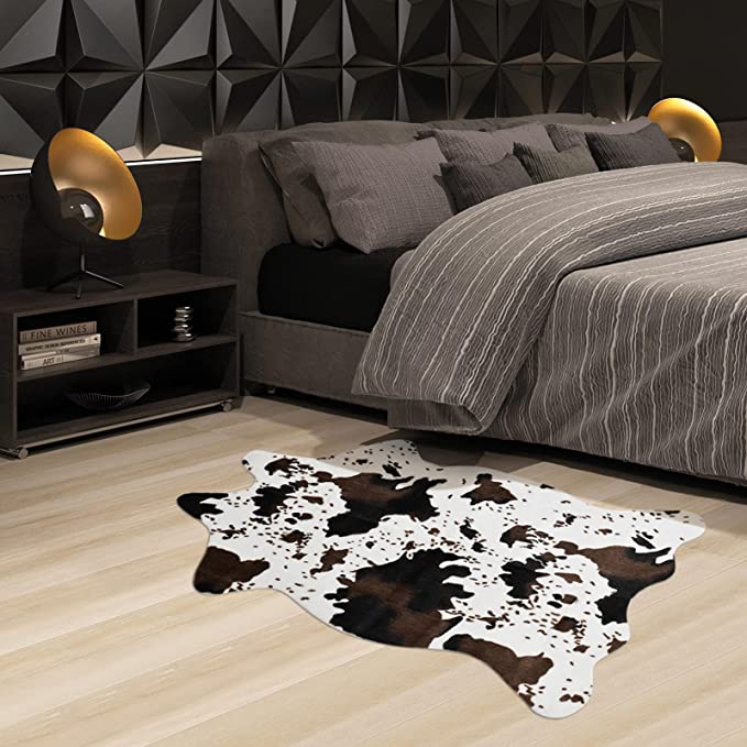 New 3.6' x 2.5' Cow Print Rug | Area Carpet Animal Print Mat