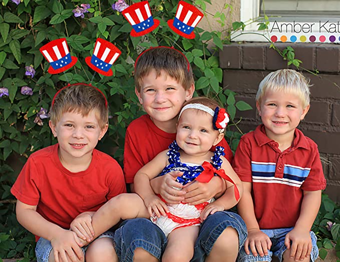 New 10 PCS Patriotic Head Boppers Headband | July Party Accessories Favors Decorations