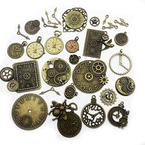 New 100g Steampunk Clock Face Dial Pointer Charm Pendant | Metal Pendant Supplie