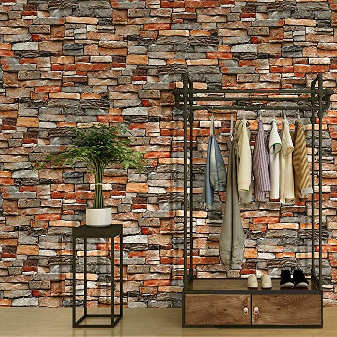 New 17.7" x 118" Stone Peel and Stick Wallpaper | Stone Contact Paper