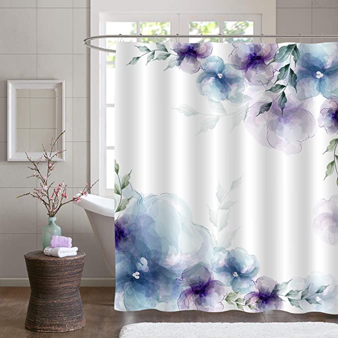 New Shower Curtain Set | Vintage Flower Leaf Standard Shower Curtain | 72" x 72"