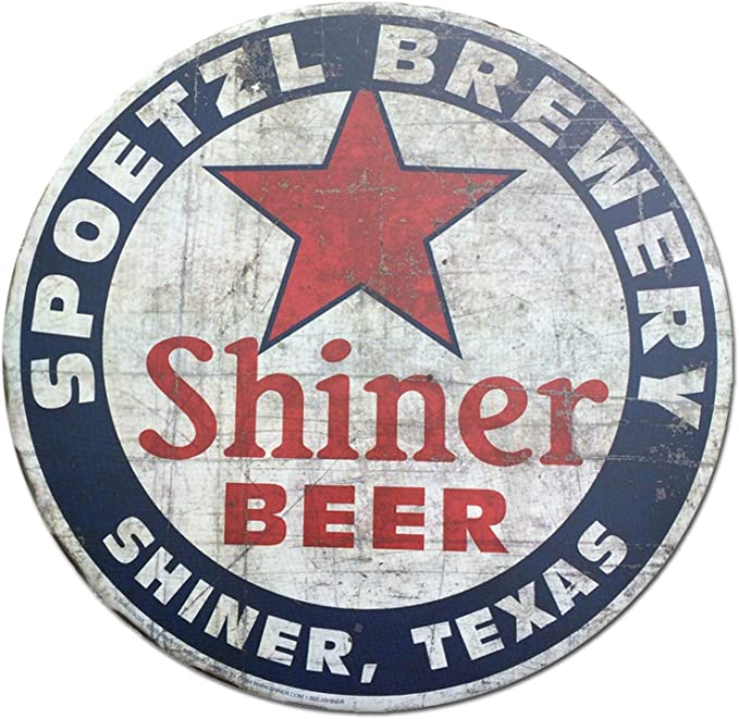 Vintage Shiner Beer Shiner Texas | Style Round Tin Sign Metal Sign Poster | 12" x 12"