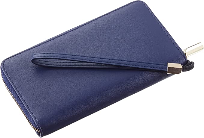 New Large Capacity Wallet Genuine Leather | Blocking Purse Credit Card Zip Around Clutch Wristlet