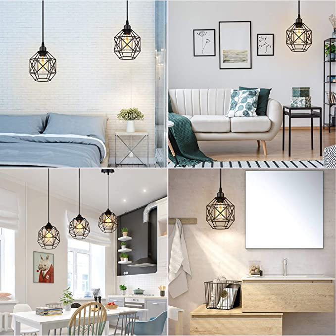 New E26 Base 2-Pack Retro Vintage Farmhouse Pendant Lighting | Industrial Light Fixture