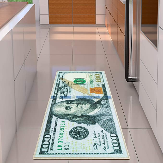 New 22" x 53' Hundred Dollar Bill runner rug