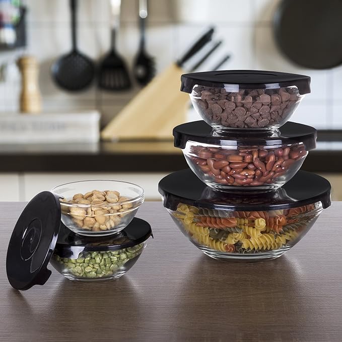 New 10PCS Glass Food Storage Containers w/ Snap Lids