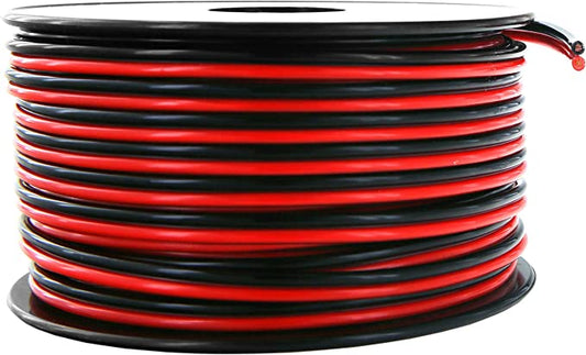 Heavy Duty 100ft Red & Black Bonded Stranded Zip Cord 12V Low Voltage Automotive Cable