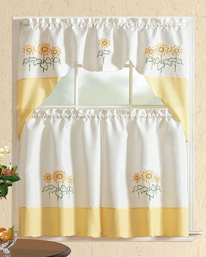 New Embroidered Home Kitchen Window Treatment Curtain