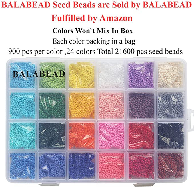 New 21600 PCS 2mm Glass Seed Beads | Small Craft Beads - Jewelry Making