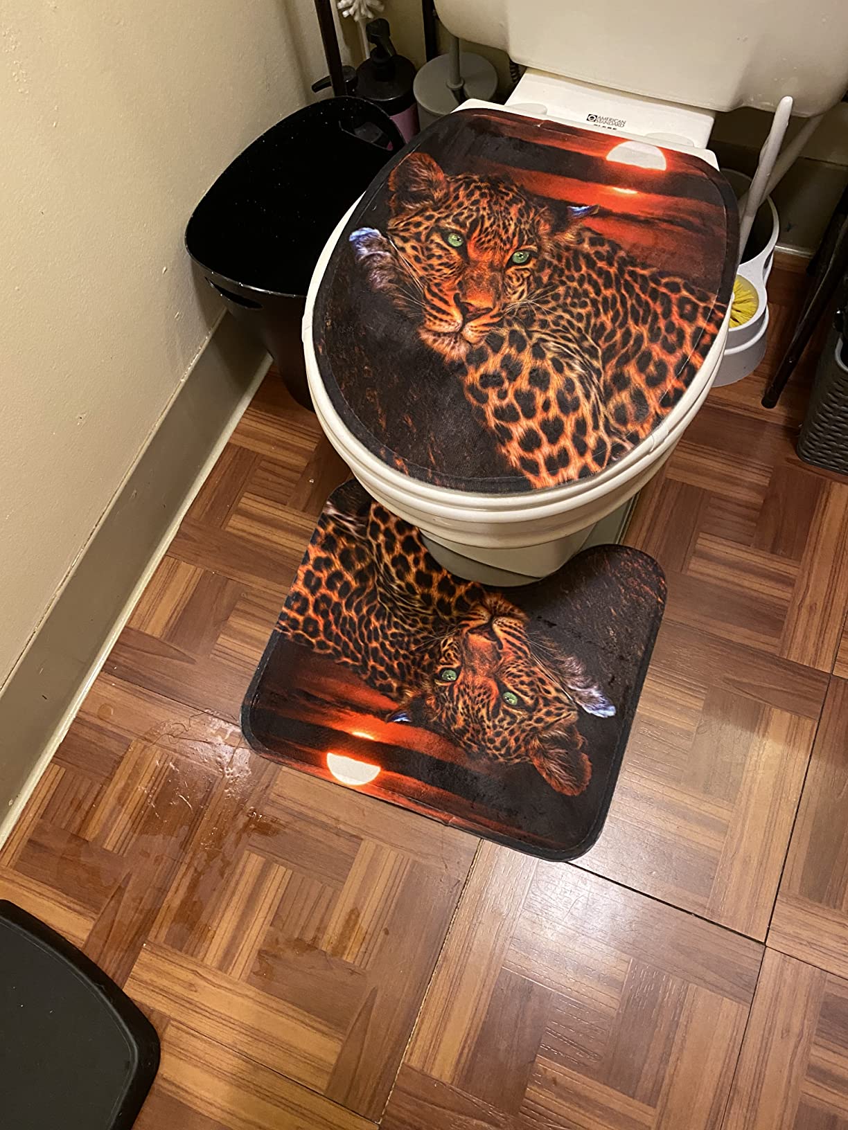 New Moon Leopard Cheetah Shower Curtain Set  Accessories | 70.8" x 70"