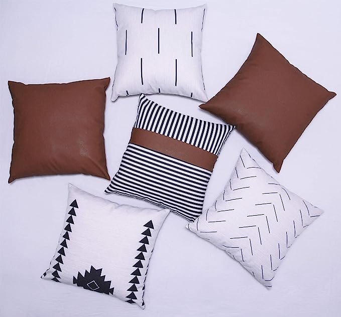 New Set of 6 18" x 18" Throw Pillow Covers | Farmhouse Decor