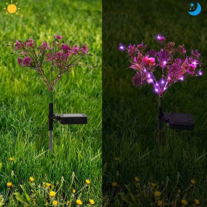 New 2PCS Solar Flower Lights | Garden Lights Outdoor Decorative