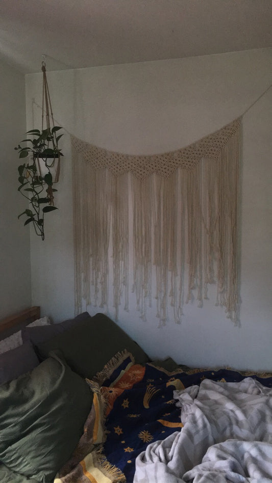 New 39"x 45" Macrame Wall Hanging Decor | Wall Tapestry Large Boho Wedding Backdrop