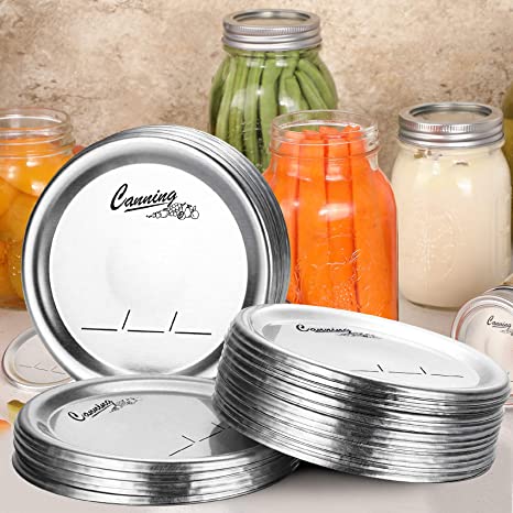 New 24 PCS Regular Mouth Canning Lids | 100% Fit & Airtight for Regular Mouth Jars