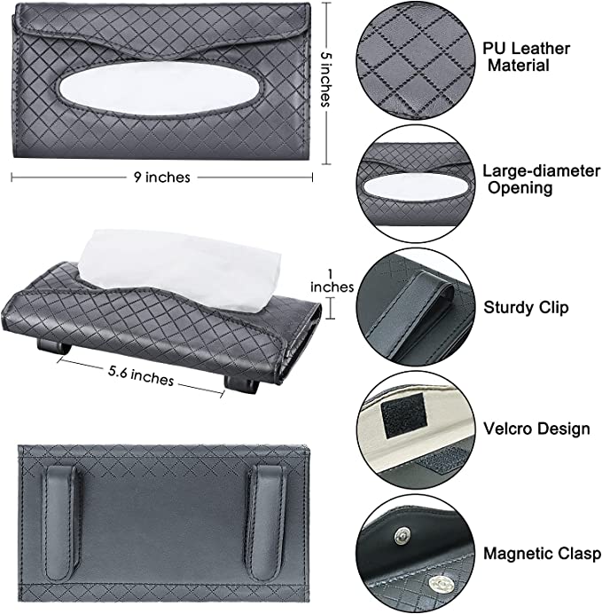 New 2 PCS Car Tissue Holder | Visor Tissue Mask Holder | Vehicle Accessories