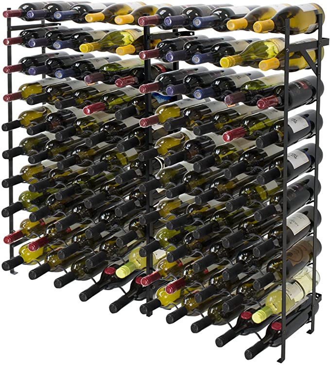 Heavy Duty Wine Rack Free Standing Floor Stand | Large Capacity Elegant Wine Storage