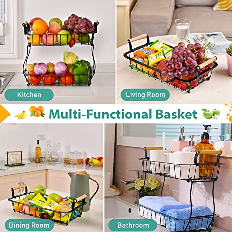 New 2-Tier Fruit Basket | Organizer Countertop Storage