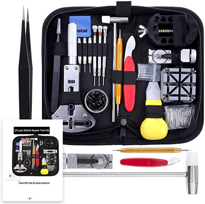 New Watch Repair Kit | Watch Band Link Pin Tool Set w/ Carrying Case