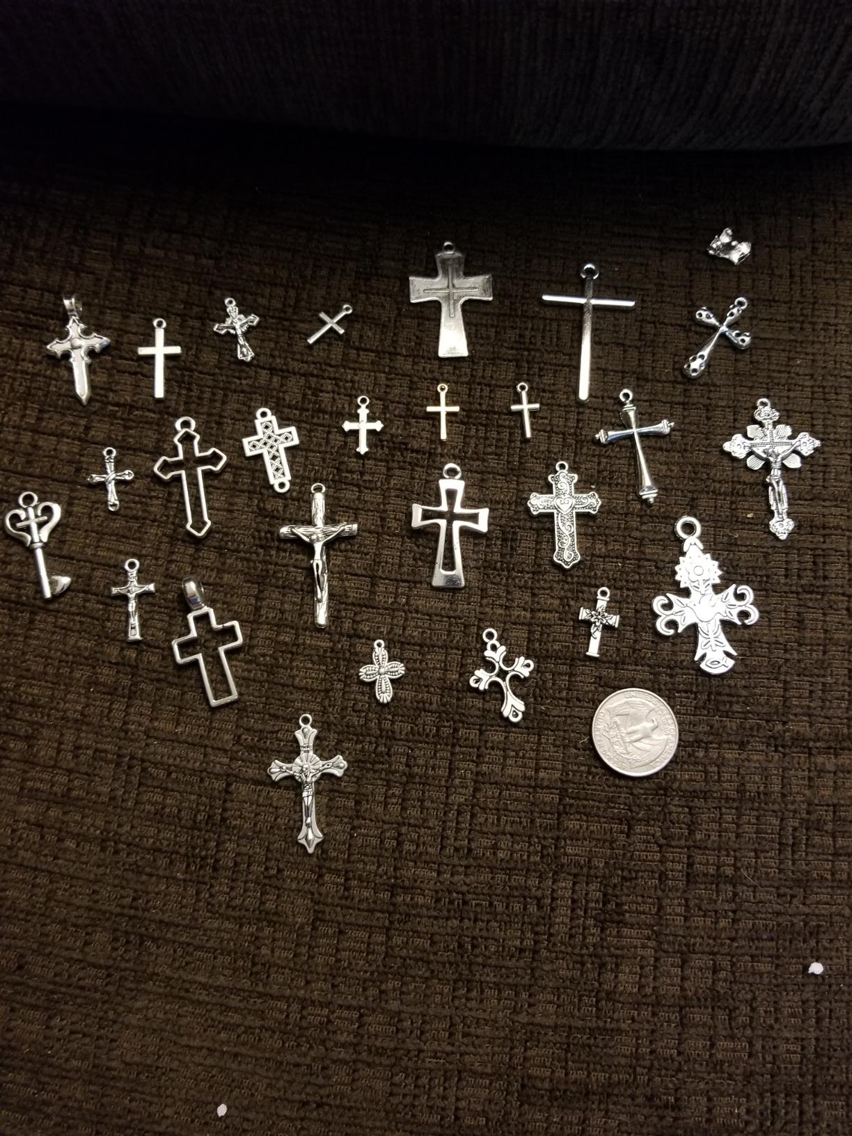 New 25PCS Mixed Crosses Charms Pendants | DIY Jewelry Making