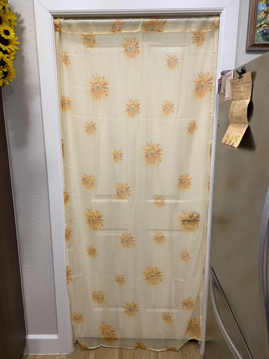 New Curtains Drapes Sunflower Sheer Transparent Tulle Door Window