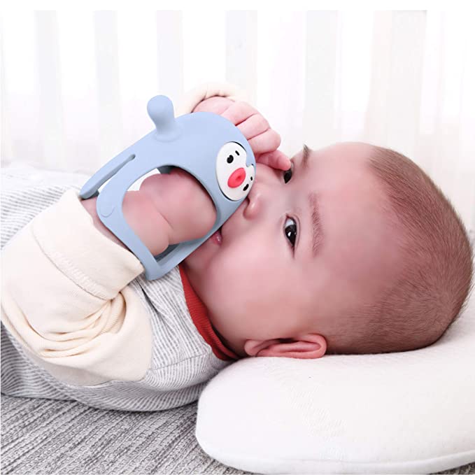 New Penguin Buddy Never Drop Silicone Baby Teething Toy