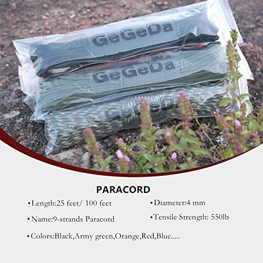 New Paracord 9 Core 550 Parachute Cord Camping Rope 100ft