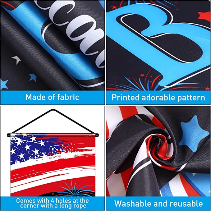 New 3 PCS 4th of July Decoration Independence Day Patriotic Banner