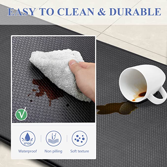 New 2 PCS Kitchen Floor Mats | Waterproof Non Slip Memory Foam Standing Rug