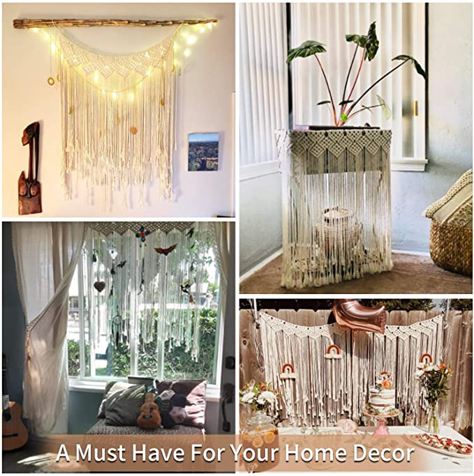 New 39" x 45" Macrame Wall Hanging | Backdrop Wall Decor