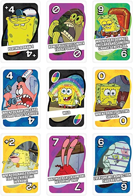 New UNO SpongeBob SquarePants Card Game