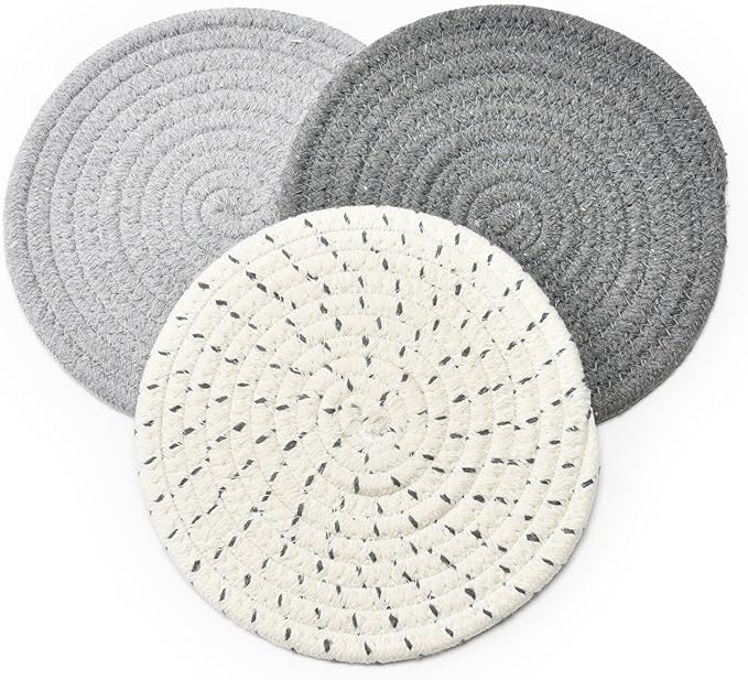 New 3 PCS Potholders | 100% Pure Cotton Thread Weave Hot Pot Holders