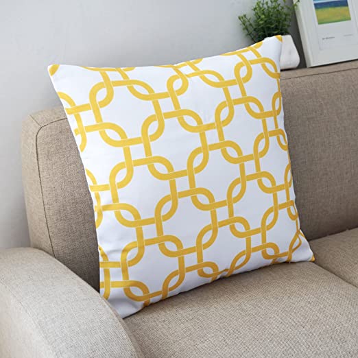 New 18" x 18" Throw Pillows Cover | 4 Lemon Yellow Accent Pattern