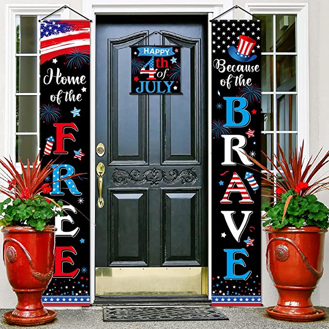 New 3 PCS 4th of July Decoration Independence Day Patriotic Banner