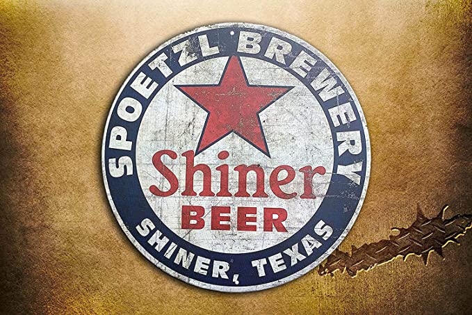 Vintage Shiner Beer Shiner Texas | Style Round Tin Sign Metal Sign Poster | 12" x 12"