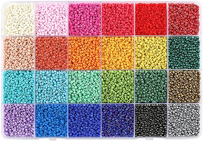 New 31200 PCS 2mm Small Glass Seed Beads | Jewelry Making & Crafts w/ Storage Box