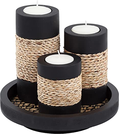 New Tealight Candle Holders | Decorative Candle Holders | Small Rope Decoration | Set of 3