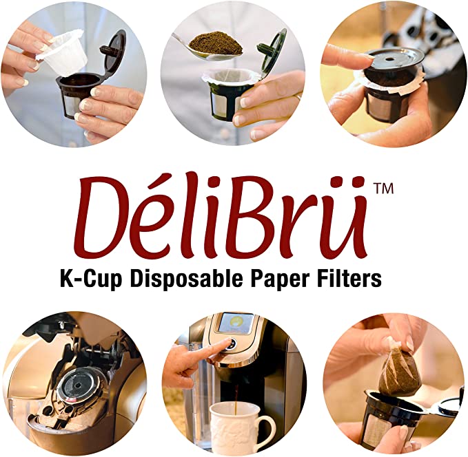 New 100 PCS K Cup Filters w/ All Reusable Coffee Pods | Compostable & Disposable Coffee Filters