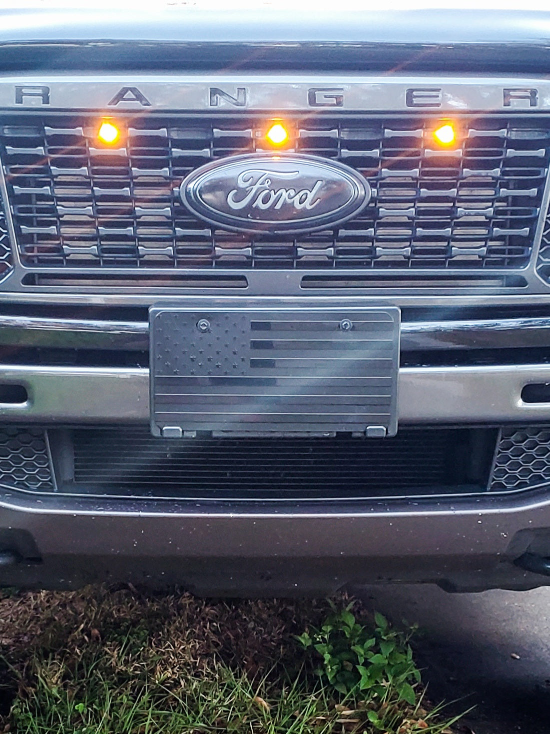 New Embossed American Flag License Plate