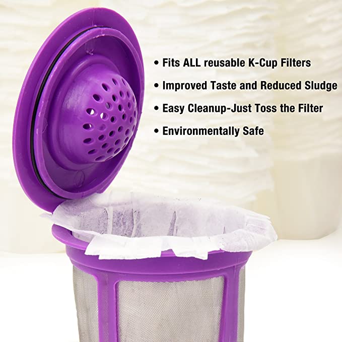 New 100 PCS K Cup Filters w/ All Reusable Coffee Pods | Compostable & Disposable Coffee Filters