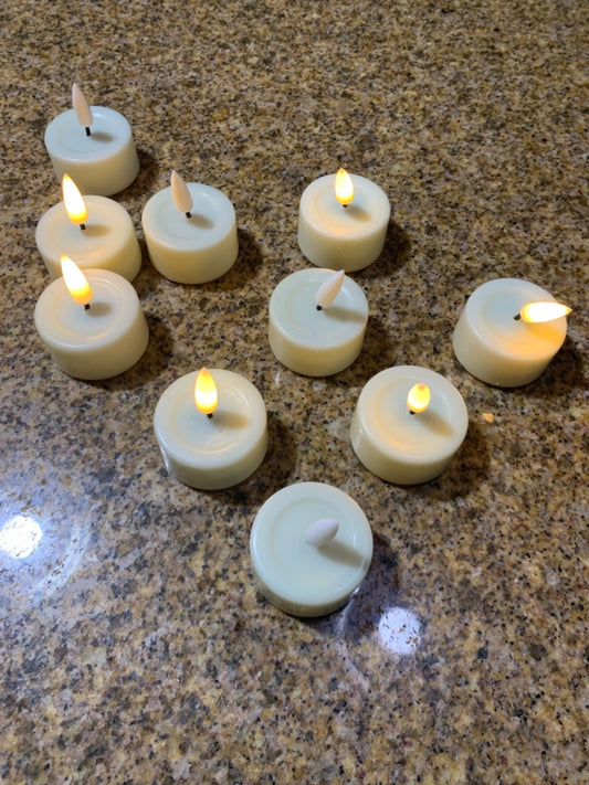 New 12 PCS Bright Realistic Timer Tealights | Flickering LED Votive Candles